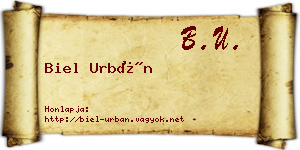 Biel Urbán névjegykártya